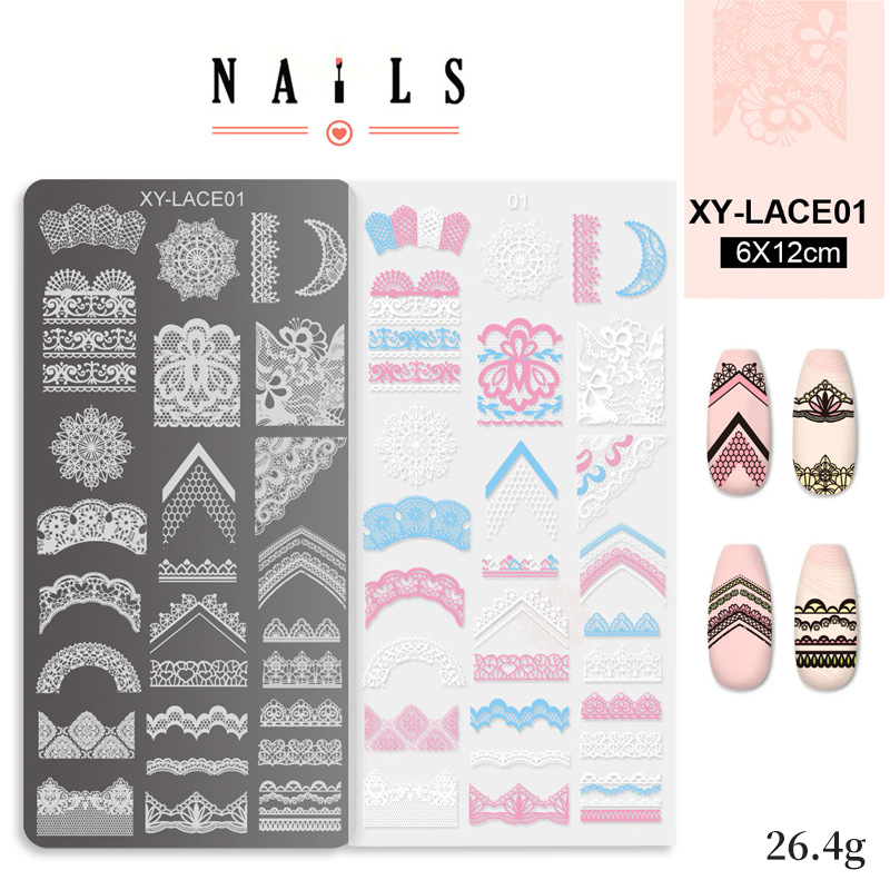 Impresión de acero de manicura con película azul de acero de encaje de transferencia de plantilla de impresión de encaje herramientas de manicura