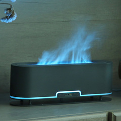 木紋200ml仿真火焰香薰加濕器 橢圓長條空氣香薰機家用辦公室夜燈