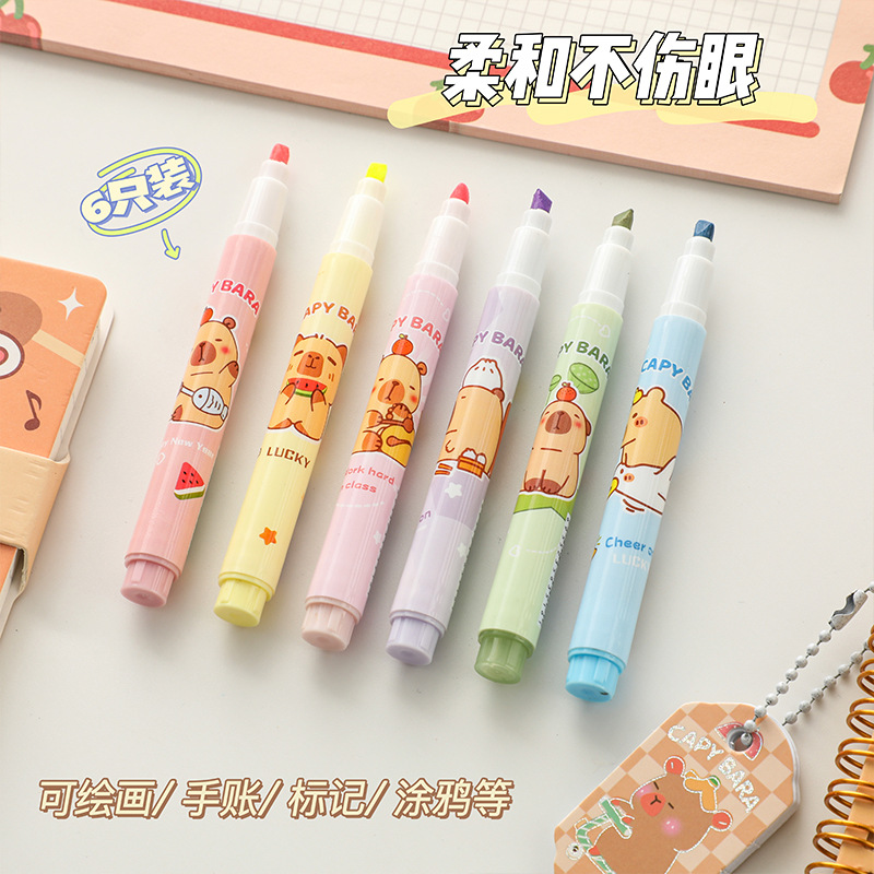 Capibara puntero de resaltador de estudiantes de dibujo puntero de color lindo lindo lindo lindo de alto valor de protección de ojos puntero de mano