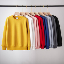 【轩柯】加绒圆领卫衣男冬季加厚潮牌大码宽松衣服新款重磅外套