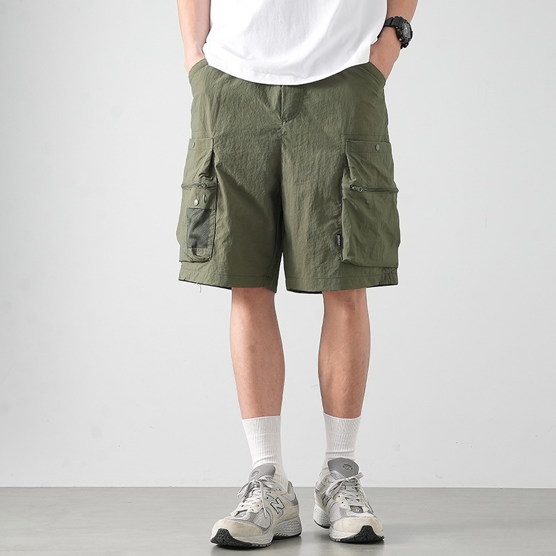 Cargo Shorts Men Summer 2025 New American Style Sports Large Pocket Loose Straight Five-Point Pants Cross-Border Cargo Pants