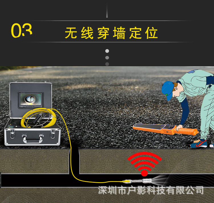 Pipe Endoscope Industrial Sewer Camera HD Pipe Camera Detector Wireless Wall Penetration Locator
