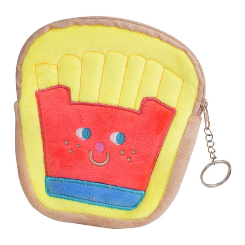 Cartoon Plush Toy Food Creative Zero Wallet Pendant Decor Shelf Accent Schoolbag Pendant Key Organizer Pouch Plush Bag