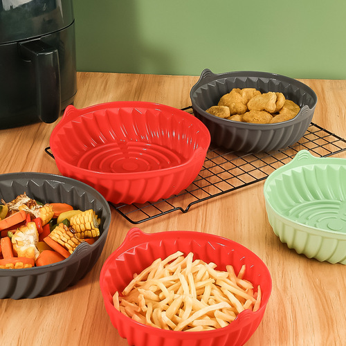 Cross-border air fryer silicone baking pan silicone air fryer pad baking pan oven special air fryer silicone pan