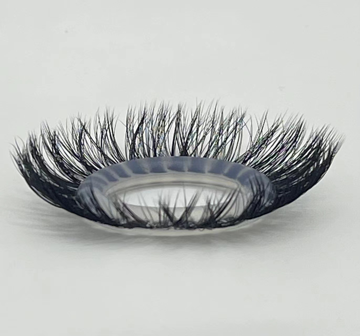 Silicone Sheep-Eye Penis Ring with Horse-Hair Texture, 2.0 cm Dual-Row Black — detail image 1