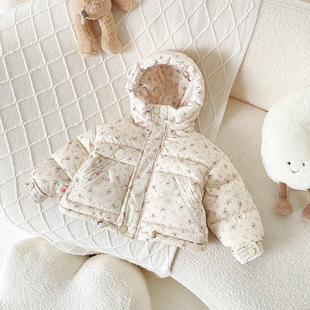 Children's down Jacket 2024 Winter New Girls down Jacket New National Standard 90 White Duck down Baby Girl Floral Jacket Wholesale