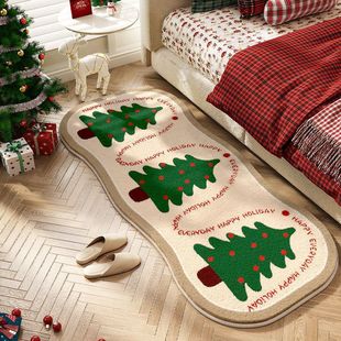 Cartoon Christmas decoration cashmere-like carpet home bedroom bedside blanket room sleeping carpet Tianjin carpet