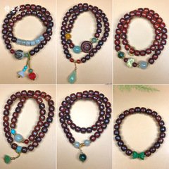 血檀老形珠7*8手串國潮盤玩手飾文玩佛珠景區夜市直播禮品手鍊