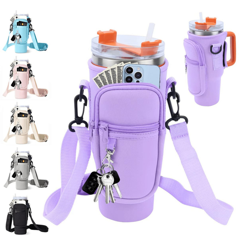 Cross-Border Ice Cup Cover 40oz Diving Material Handle Cover Adjustable Shoulder Strap Stanley Thermos Cup Water Cup Cover Water Kettle Cross-Border Ice Cup Cover 40oz Diving Material Handle Cover Adjustable Shoulder Strap Stanley Thermos Cup Water Cup Cover Water Kettle