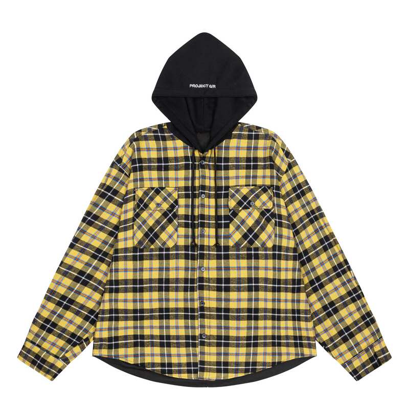 2025 New Autumn and Winter G@Railz American Reversible Flannel Plaid Hooded Shirt Jacket Wholesale