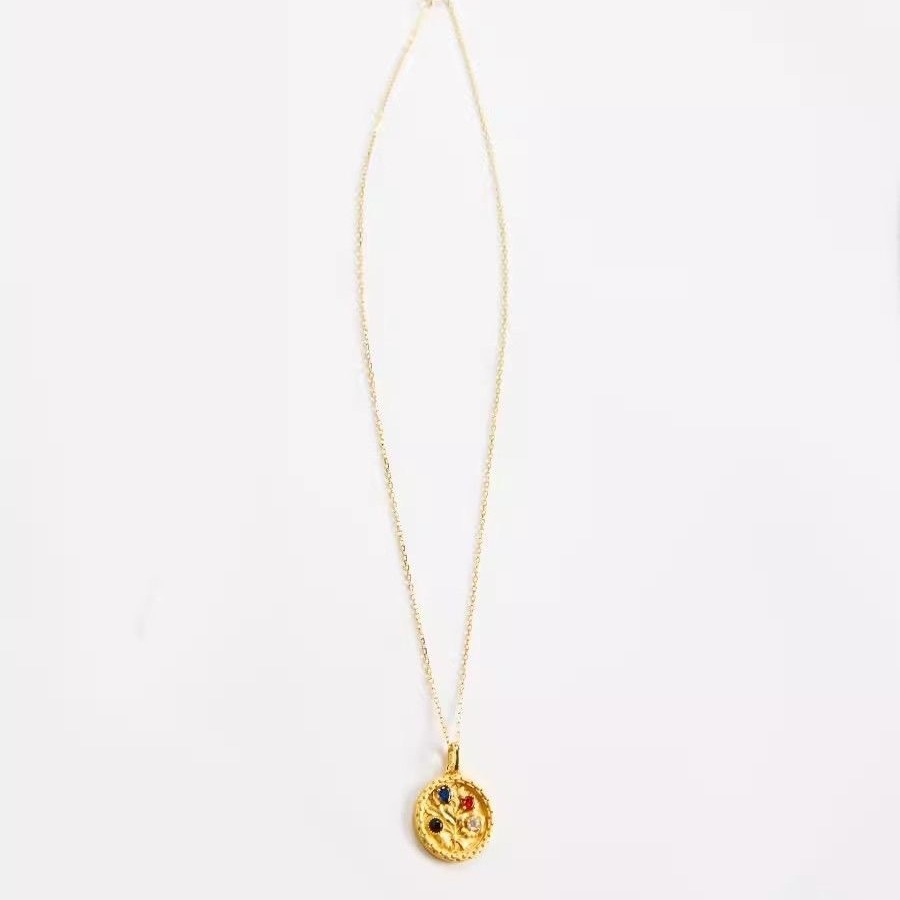 Design Colorful Diamond Flower Pendant Necklace Unique Niche High-End Luxury Collarbone Chain Versatile For Men_voghion.com