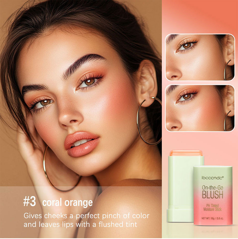 ibcccndc Color-changing Rotating Blush Cream Contouring Blush Cream Natural Nude Makeup Matte Blush Stick undefined