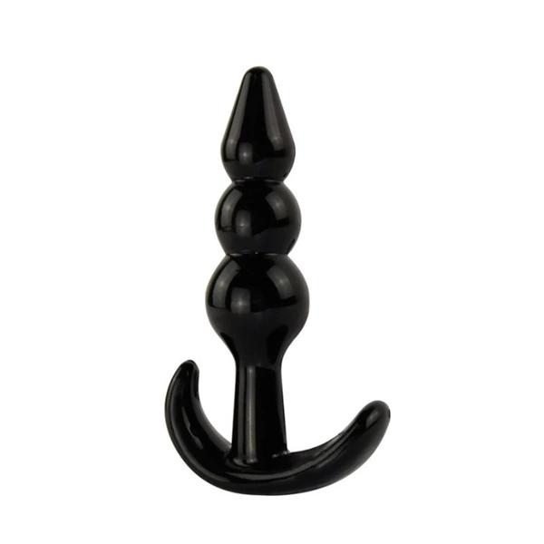 Three-bead anal plug (black)