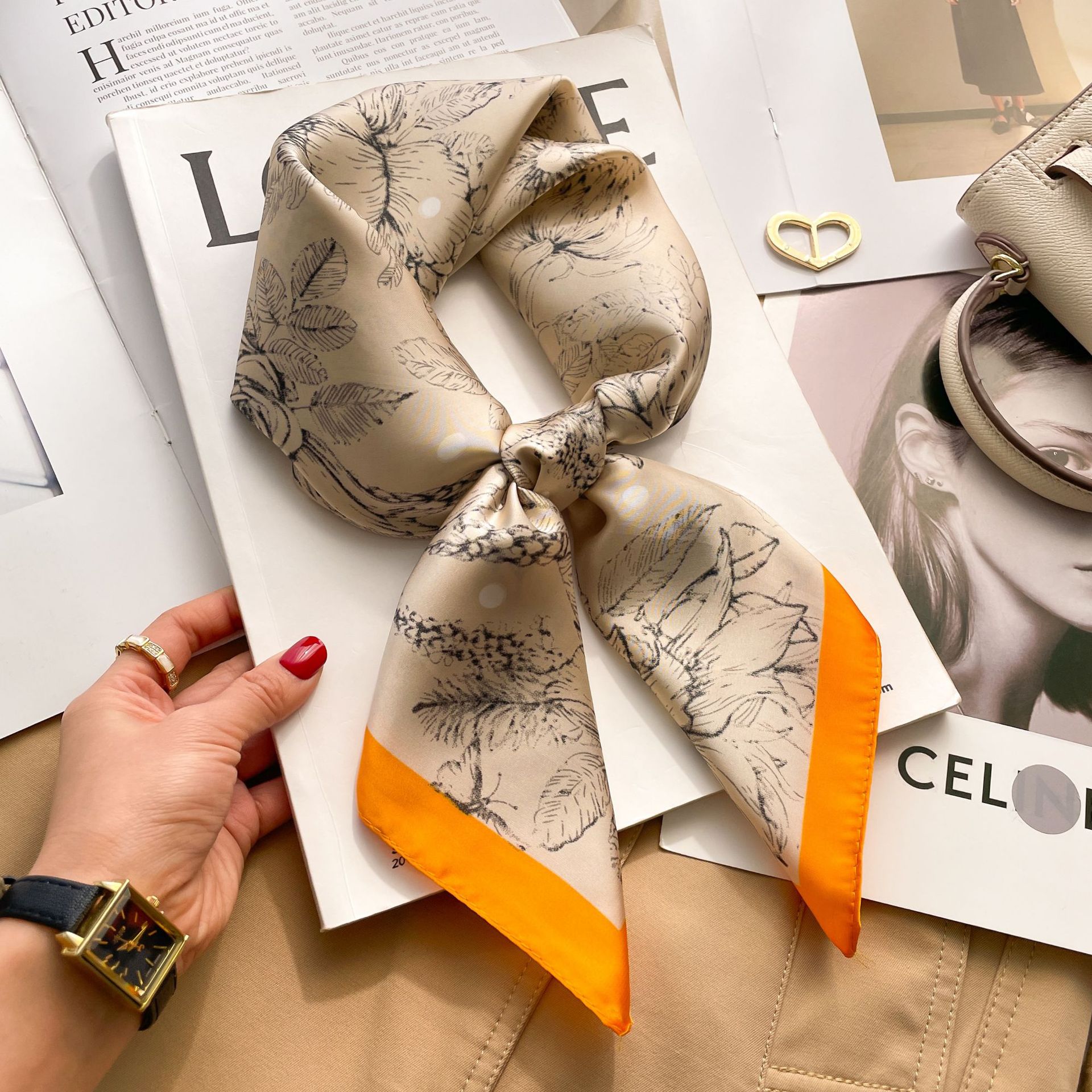 A0082 복고풍 스케치 꽃