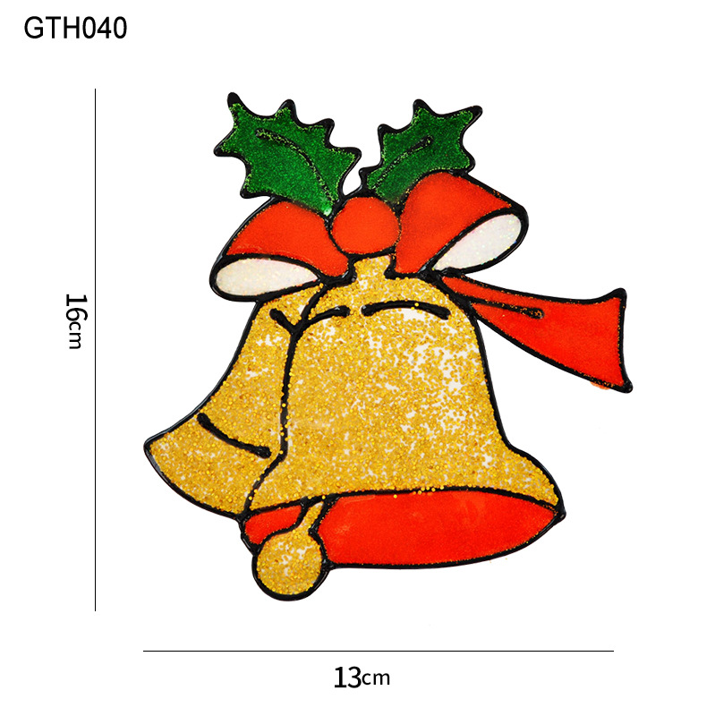 Puertas de vidrio y ventanas de flores pegatinas de dibujos animados pegatinas de ventanas de decoración de Navidad diseño de ventanas de escaparate pegatinas de puerta atmósfera pegatinas estáticas