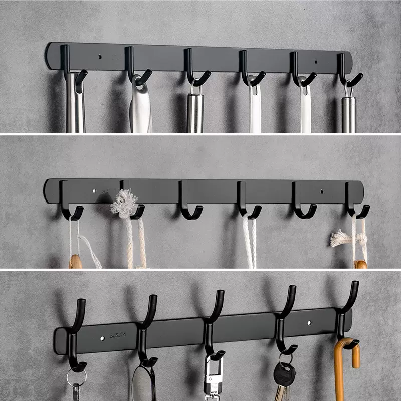 新款304加厚不锈钢挂钩免打孔家用厨卫置物衣帽壁挂式收纳钩排钩