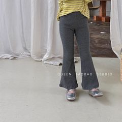 Children's Pants 2023 Summer New Products Girls Solid Color Stretch Flare Pants Baby Style Slim Leggings Trousers