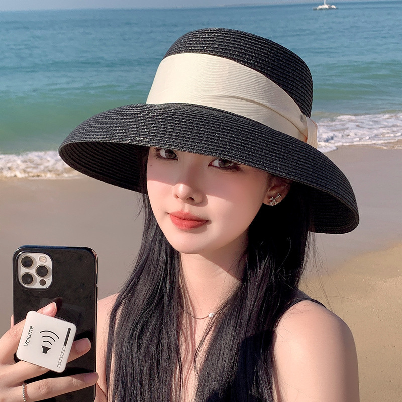 Hat for Women, Spring and Summer, Hepburn Style, Sunshade Fisherman Hat, Women's Spring and Summer Uv Protection, Sun Protection, Face-Covering Sun Hat, Straw Hat Hat for Women, Spring and Summer, Hepburn Style, Sunshade Fisherman Hat, Women's Spring and Summer Uv Protection, Sun Protection, Face-Covering Sun Hat, Straw Hat
