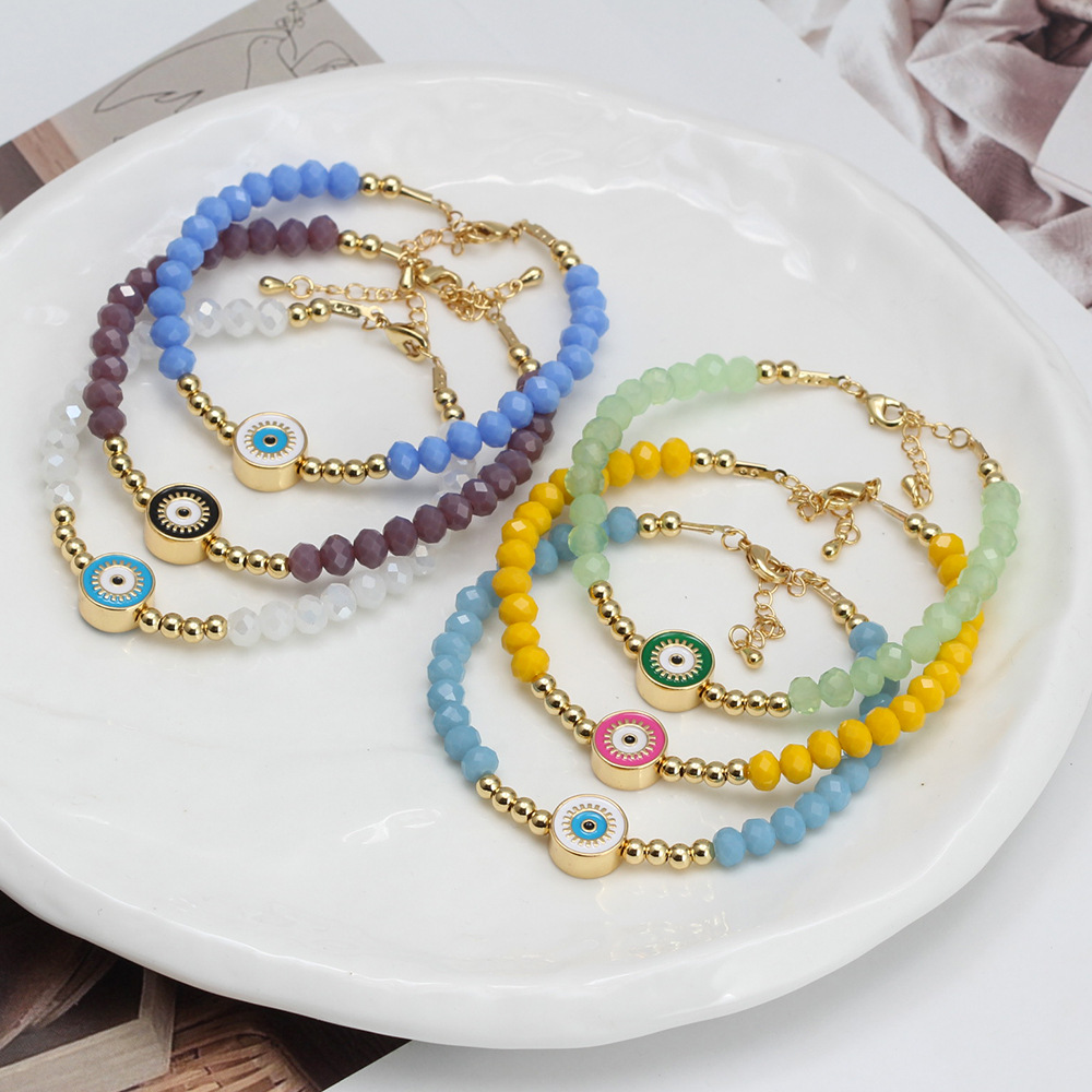 Cartoon Style Eye Copper Enamel Bracelets 1 Piece