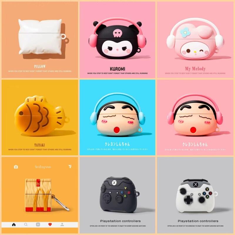 Creative AirPods Pro3 Silicone Cartoon Bluetooth Protective Cover with Cute Pattern Suitable for Apple 12/4 Soft Outer Box Creative AirPods Pro3 Silicone Cartoon Bluetooth Protective Cover with Cute Pattern Suitable for Apple 12/4 Soft Outer Box