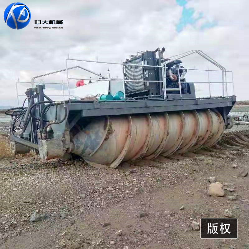 科大水陆两栖螺旋推进车 沼泽地芦苇收割船 水陆两用割草船现货