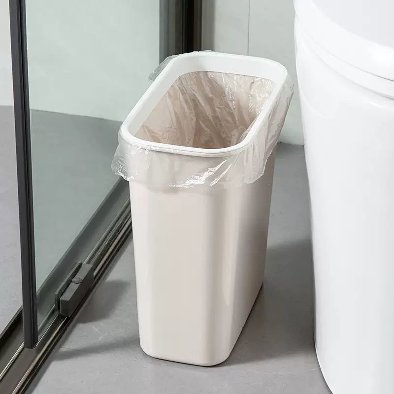 Bathroom Crevice Trash Can with Lid, Household Kitchen Gap Trash Bin Without Lid, Rectangular Waste Basket, Toilet Paper Basket, Small Size
