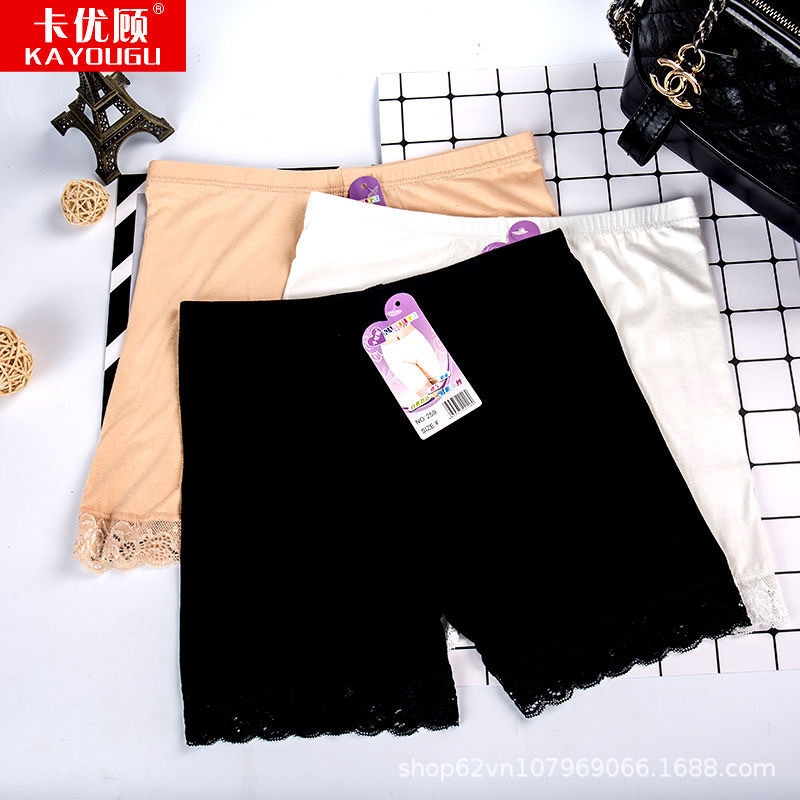 Modal leggings lace boxer anti-light safety pants plus size ladies lace shorts waist factory wholesale
