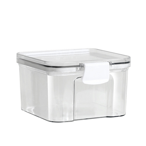 Square sealed jar for storing grains, beans, and mixed foods, household kitchen moisture-proof, airtight, fresh storage container for snacks and candies