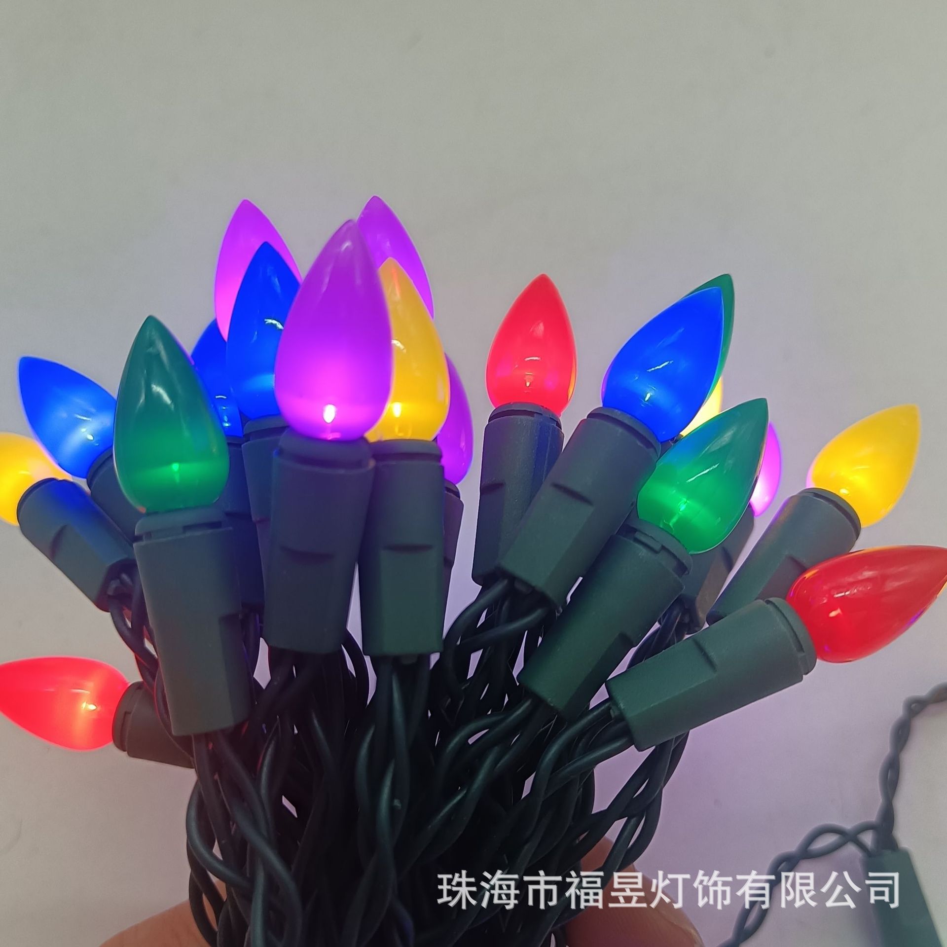 厂商直销C3光面草莓电池盒8功能闪烁节日装饰彩灯海外专供发光灯