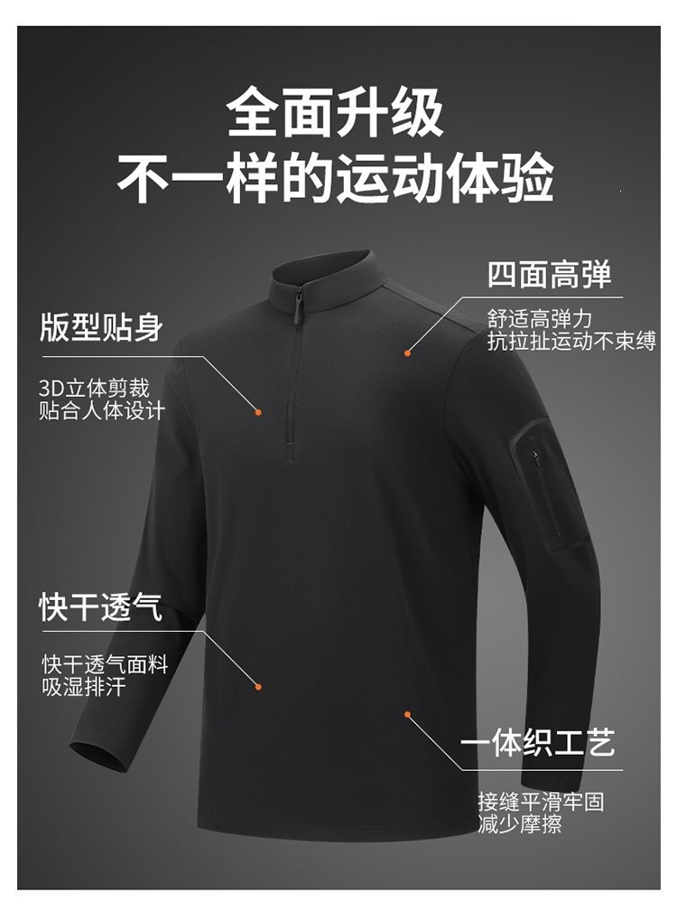 [In Stock] Men's Trendy Casual Long-Sleeved Soft and Comfortable Base Layer Shirt with Stand Collar - Stylish and Versatile