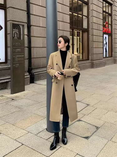 Women's Red Spring and Autumn Style Windbreaker Coat 2026 New Spring and Autumn Korean Version Petite Tall Knee-Length Coat Trendy Women