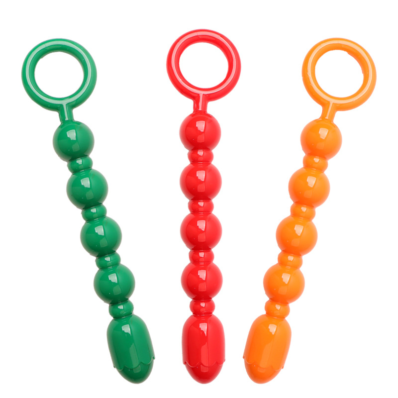 Lotus Flower Anal Beads, TPE Training Toy, Colorful Orange, Boxed — detail image 9