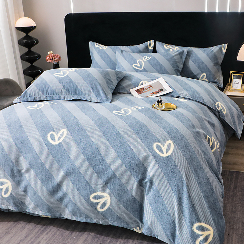 One Heart and One Mind-Blue [두꺼운 고급 순면 100%]