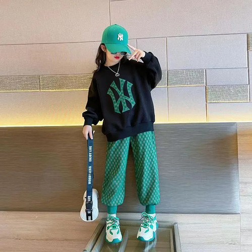 Girls' Set Autumn Collection  New Fashion Kids Outerwear Two-Piece Set Trendy Children's Spring and Autumn Sportswear