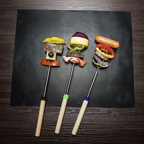 Amazon fiberglass non-stick high temperature resistant bbq oven mat outdoor black copper Teflon barbecue mat