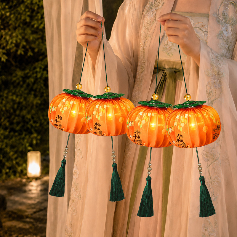 Mid-Autumn Festival Persimmon Lantern Hanging Decorations 2026 New Model Living Room Glowing Lantern Hanging Ornaments Outdoor Scene Decoration Items Mid-Autumn Festival Persimmon Lantern Hanging Decorations 2026 New Model Living Room Glowing Lantern Hanging Ornaments Outdoor Scene Decoration Items
