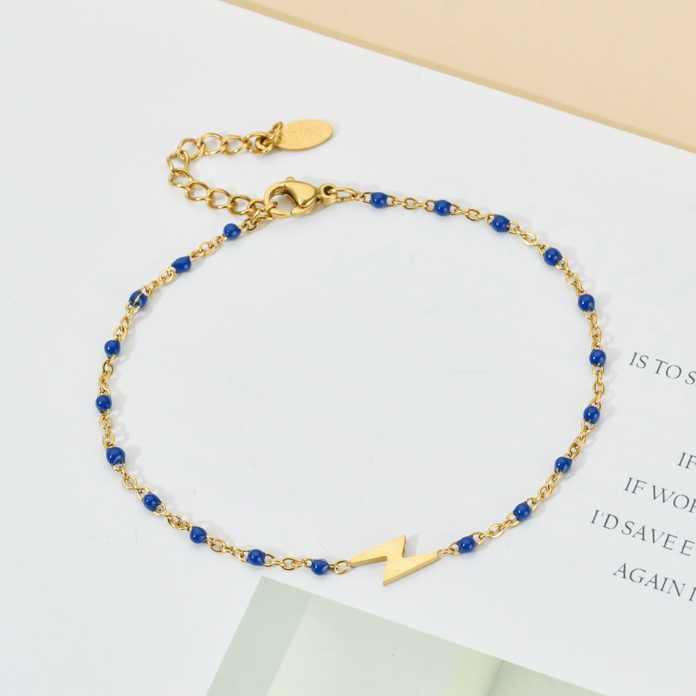 5g Weight Gold Plated Plating Material Bracelets Classification Stainless Steel Chain Material 1 Piece Quantity Daily Occasion Stainless Steel Material Lightning Pattern Women'S Gender Plating Design Bohemian Style Bohemian Lightning Stainless Steel Plating Gold Plated Bracelets