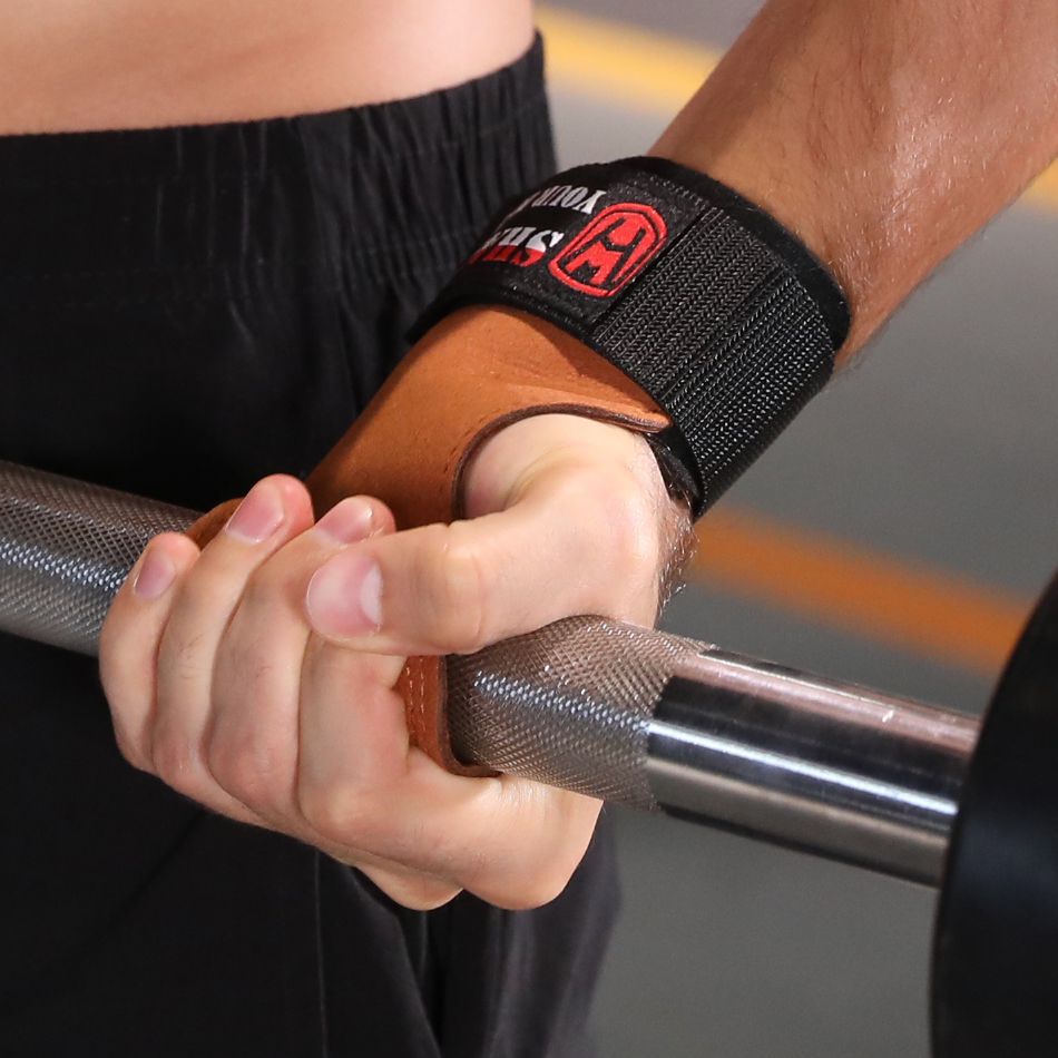 Banda de fuerza duro tirón de piel de vaca Palma protector de muñeca hombres y mujeres agarre banda fitness guantes barra horizontal pull-up protector de mano