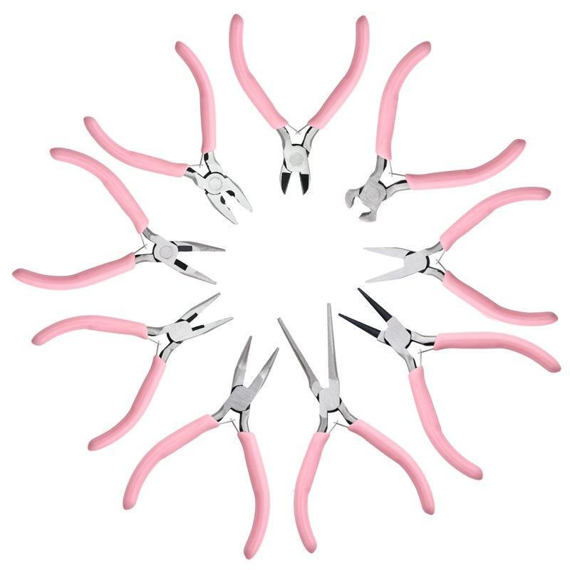 Handmade DIY Pliers Pink Pointed Nose Pliers Jewelry Pliers Multifunctional Round Nose Pliers Mini Jewelry Winding Beading Tool