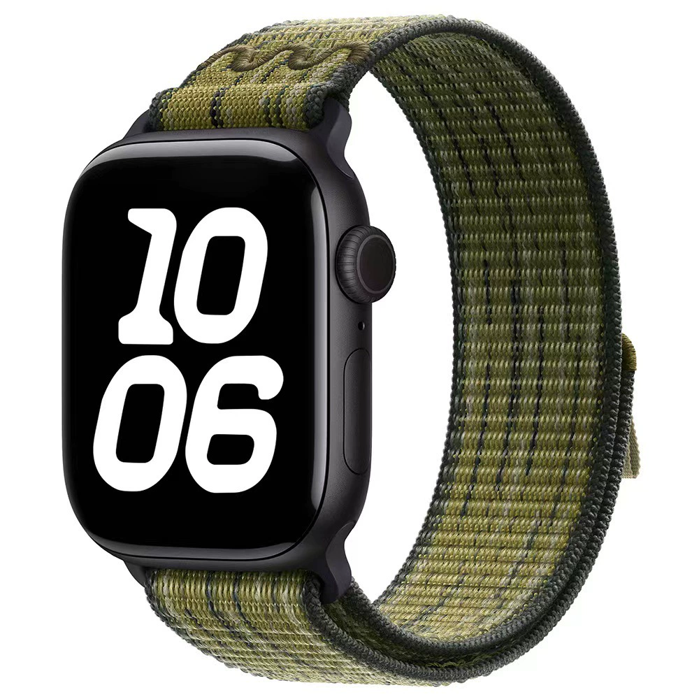 Плетёный нейлоновый браслет для часов (совместим с Apple, Nike), дышащий, размеры 20/22 мм для 38–49 мм