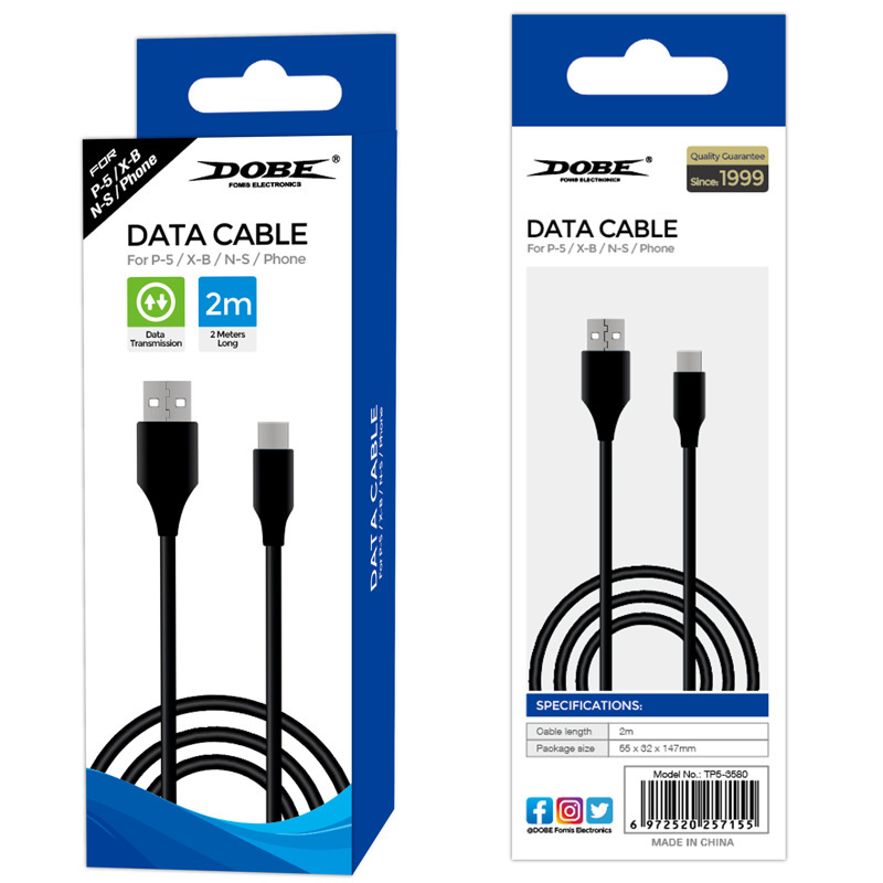 dobe ps5 handle charging cable typeC usb cable TP5-3580 2M data cable