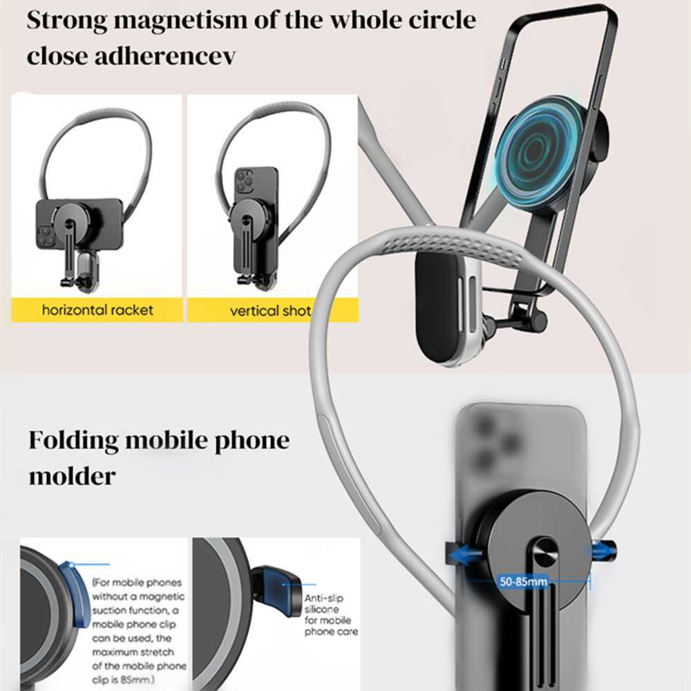 Transfronterizo nuevo cuello colgante de teléfono móvil en vivo soporte de disparo Vlog aspirador cuello colgante de teléfono POV Phone Holder