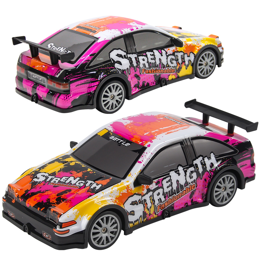 Niños eléctricos 2.4G control remoto único cargador de automóviles inalámbrico de alta velocidad control remoto de automóviles luces de deriva juguetes de carreras de 4WD