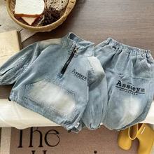 2025儿童男孩新款牛仔帅气韩版两件套春秋洋气套装男童春装