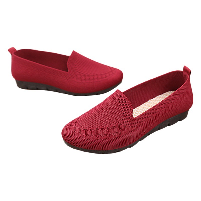 Estilo casual Top tela baja moda bailando volando tejido bordado zapatos cuadrados de las mujeres solo casual mamá étnica zapatos de otoño Nuevo