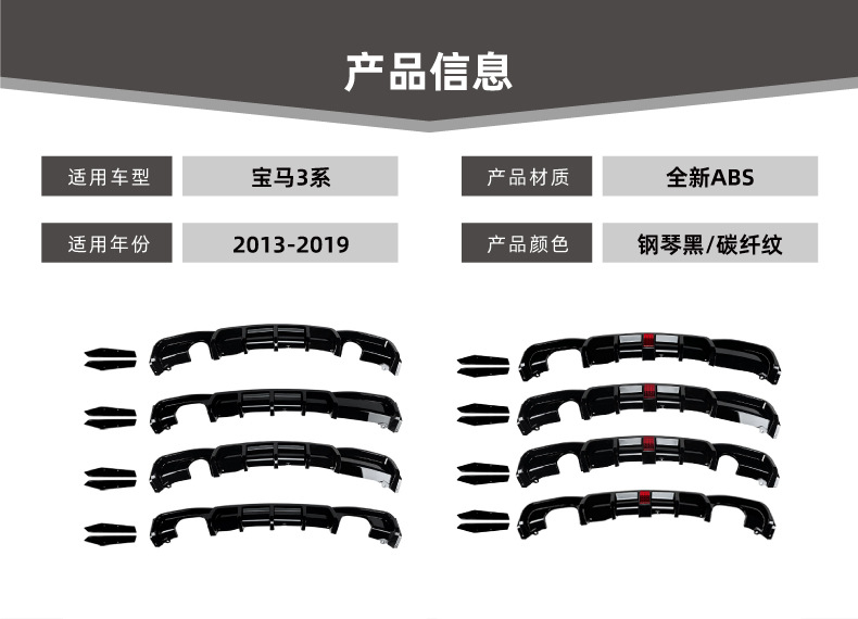 Suitable for Bmw 3 Series Bmw F30 Sport 2013-2019 Mp Rear Lip Spoiler Corner Modification