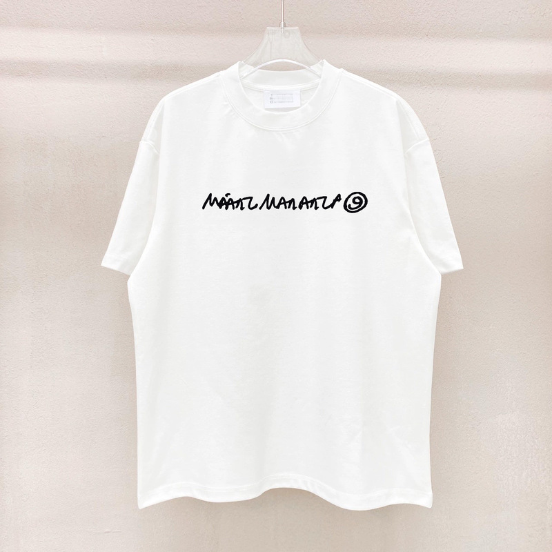 New Maxm6 Laoma's Maisong Style Handwritten Digital Printing Loose Short-Sleeved T-Shirt for Men and Women, Same Style for Couples