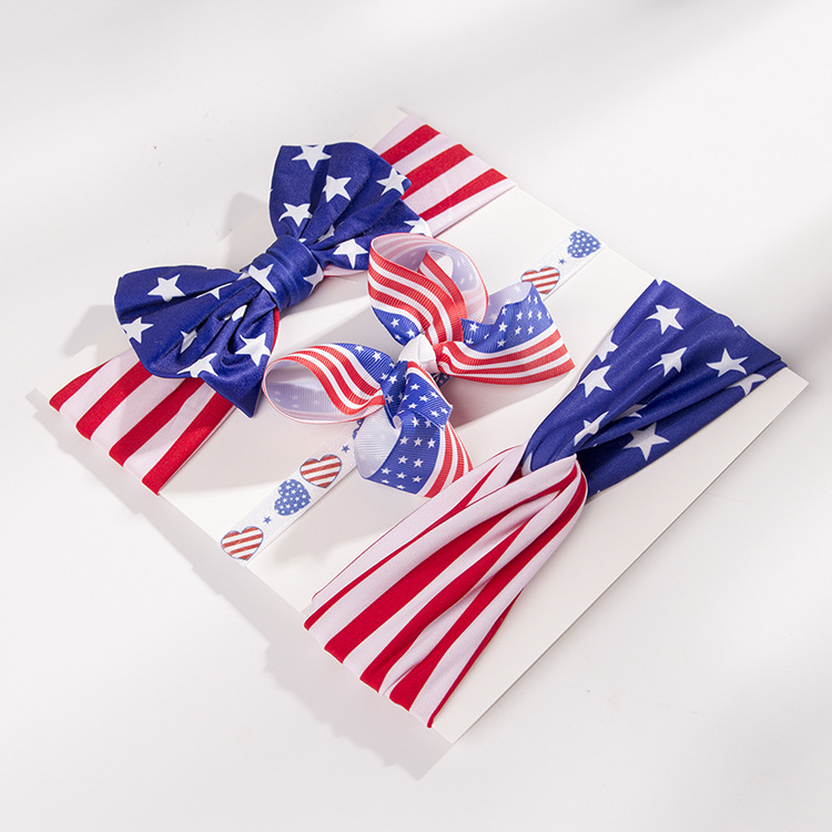 American Independence Day Children's Rabbit Ears Bow Headband display picture 2