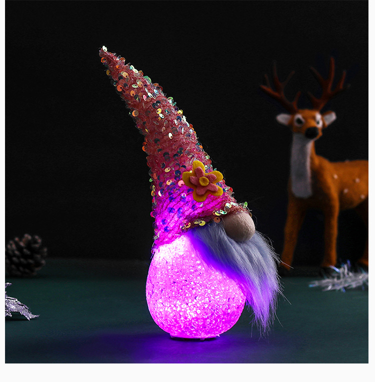 Hong Kong Love New Luminous Faceless Doll Ornaments Santa Claus With Lights Easter Show Window Decorations Wholesale display picture 8