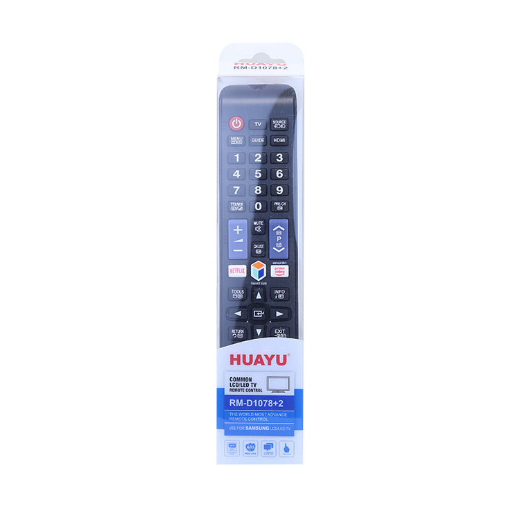 Fábrica directa HUAYU D1078 + 2 Netflix / primevideo para el control remoto de televisión Samsung